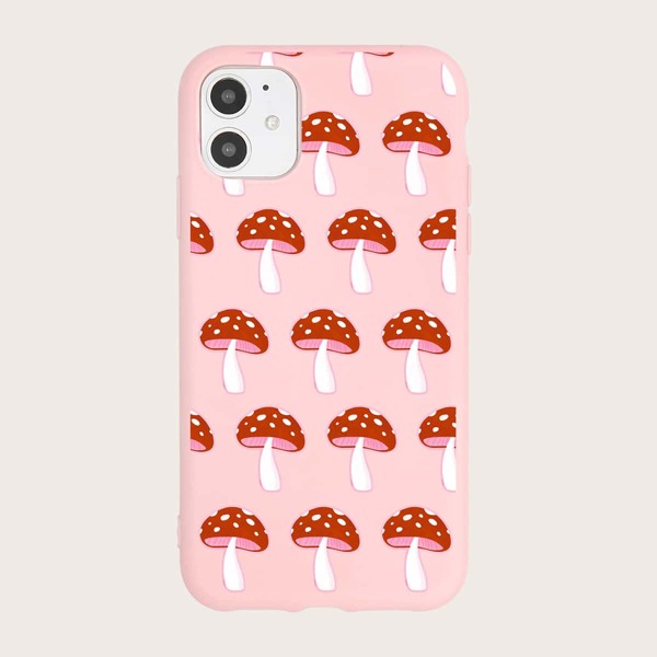 

Чехол для iPhone с узором гриба, Розовые