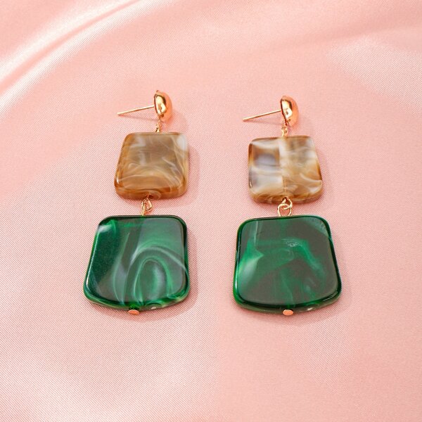

Geometric Drop Earrings, Multicolor