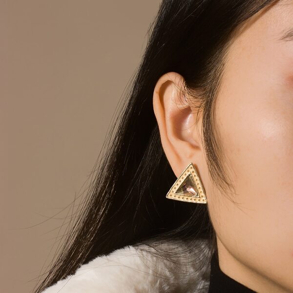 

Triangle Stud Earrings, Gold