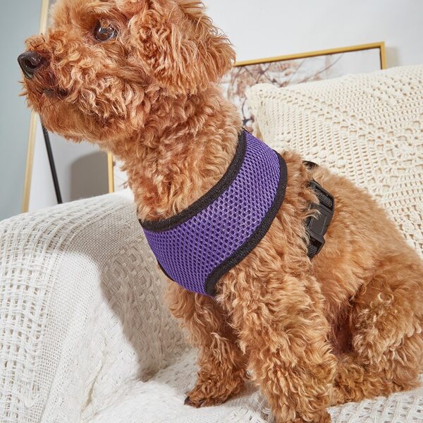

Contrast Trim Breathable Pet Harness, Purple