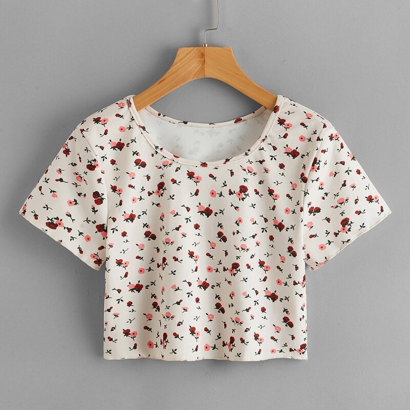 

Ditsy Flower Crop Tee, Multicolor