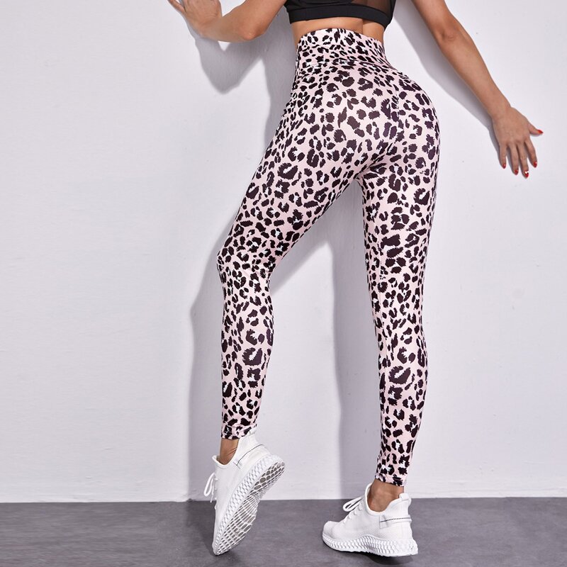 

All Over Print Wide Band Waist Leggings, Multicolor