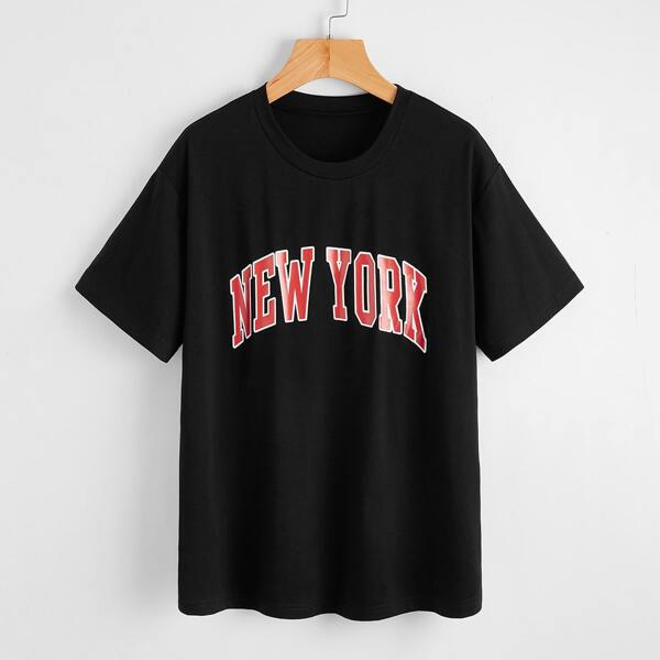 

Letter Graphic Drop Shoulder Tee, Black