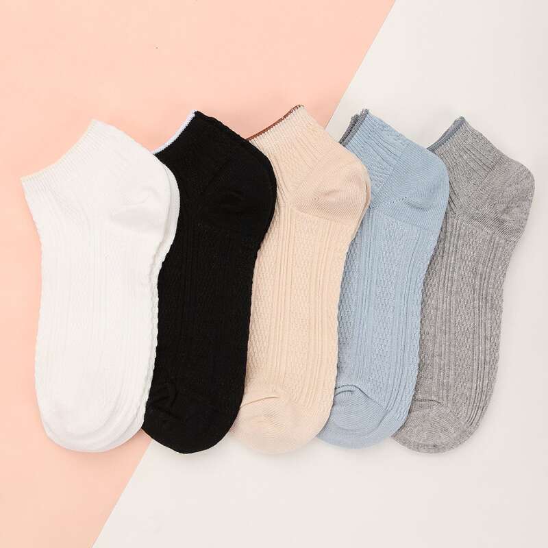

5pairs Minimalist Ankle Socks, Multicolor