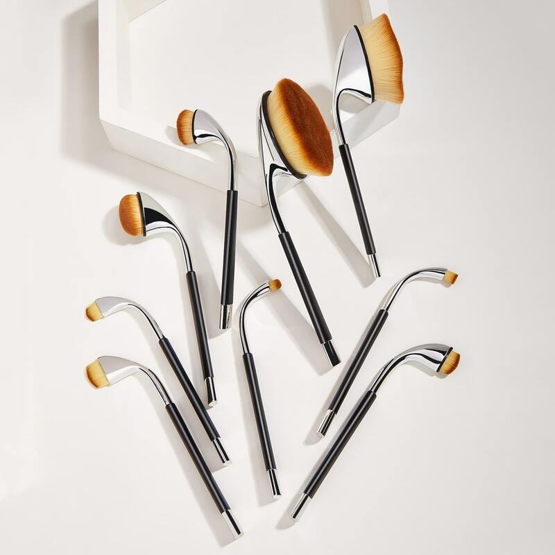 

9pcs Multifunction Makeup Brush Set, Silver