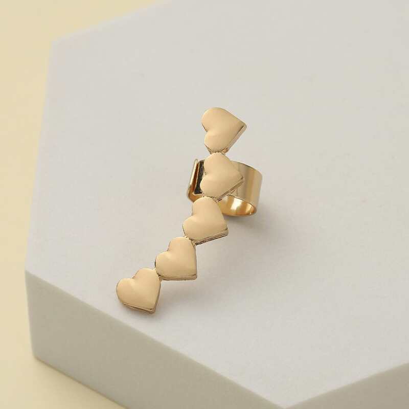 

1pc Heart Ear Cuff, Gold