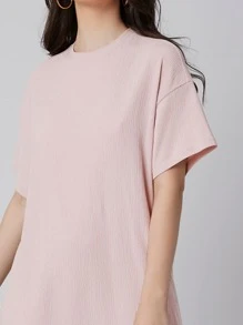 Mulvari Vestido unicolor de hombros caídos - Rosa Pálido - Ver 4