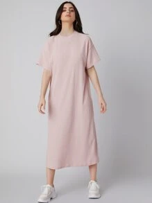 Mulvari Vestido unicolor de hombros caídos - Rosa Pálido - Ver 5