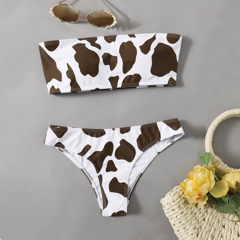 

Cow Print Bikini Swimsuit, Multicolor