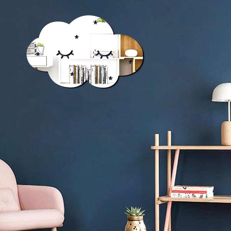 

Cloud Shaped Mirror Surface Wall Sticker, Silver
