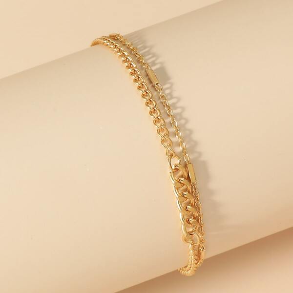 

Girls Layered Link Bracelet, Gold