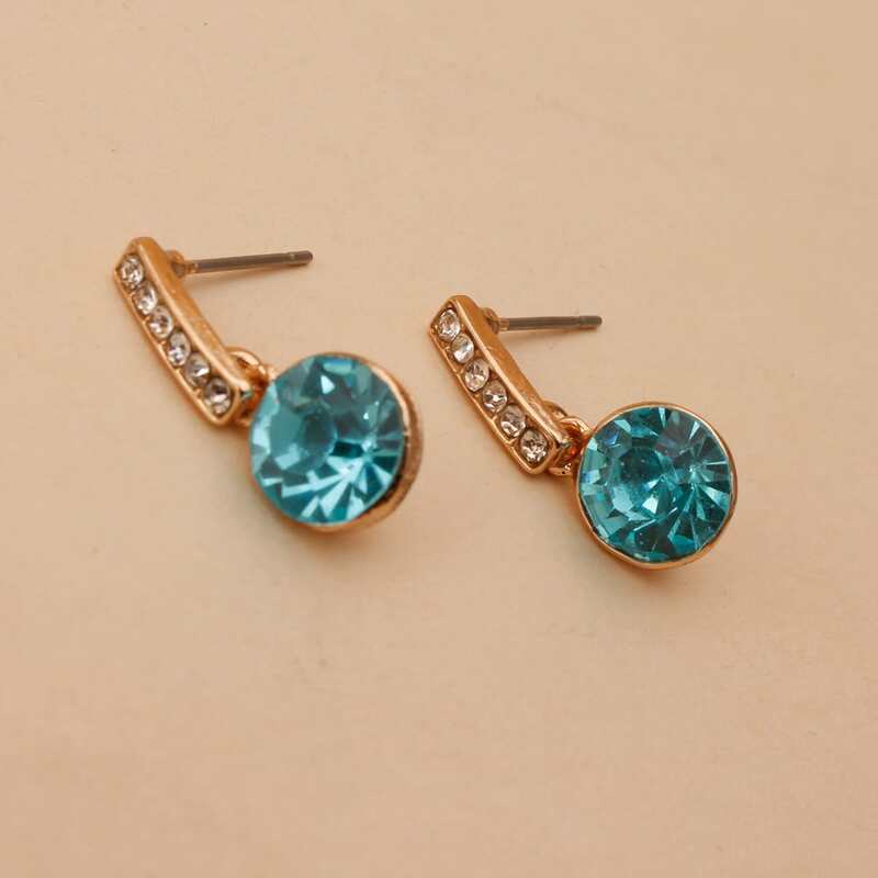 

Crystal Stud Earrings, Blue