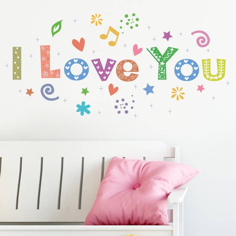 

Slogan Graphic Wall Sticker, Multicolor