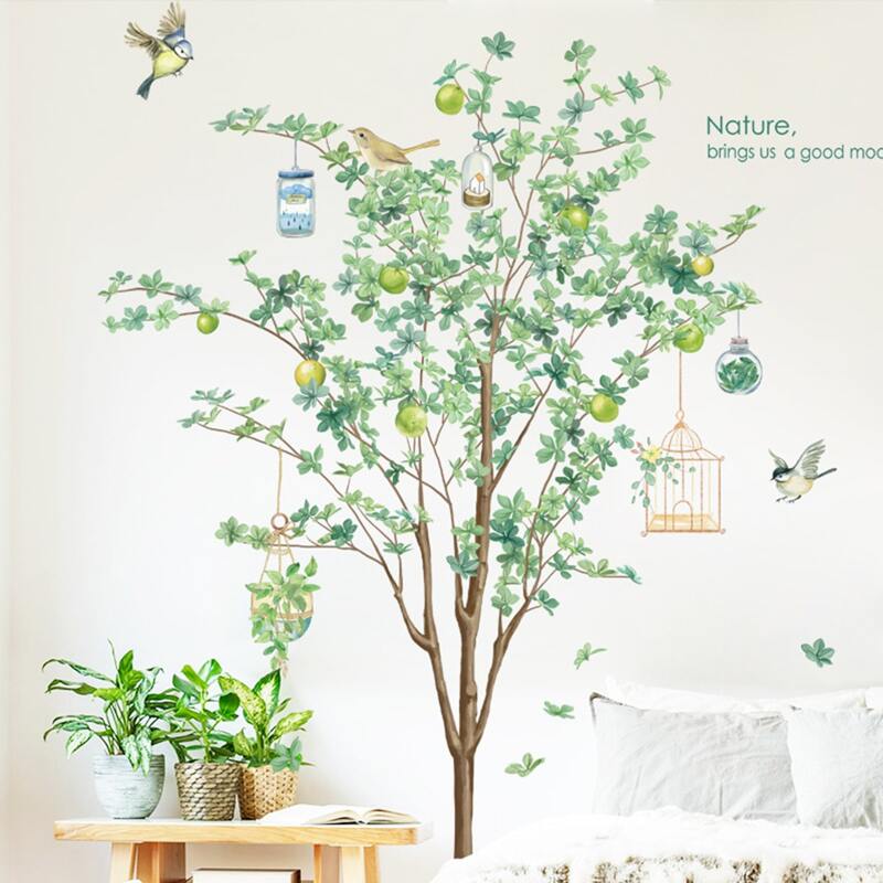 

2sheets Tree Print Wall Sticker, Multicolor