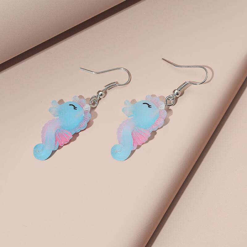 

Hippocampus Drop Earrings, Blue