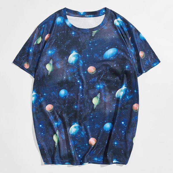 

Men Galaxy Print Tee, Multicolor