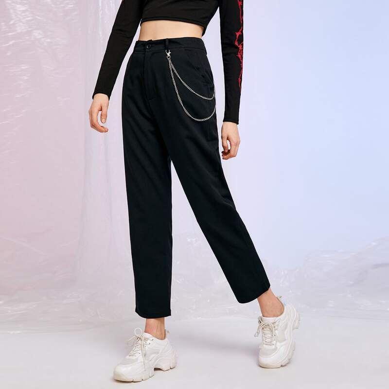 

Chain Carrot Pants, Black