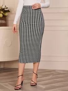 Modelyn 格子铅笔裙