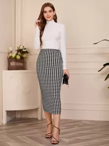 Modelyn 格子铅笔裙