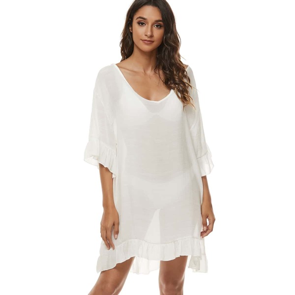 

Chiffon Sheer Cover Up, White