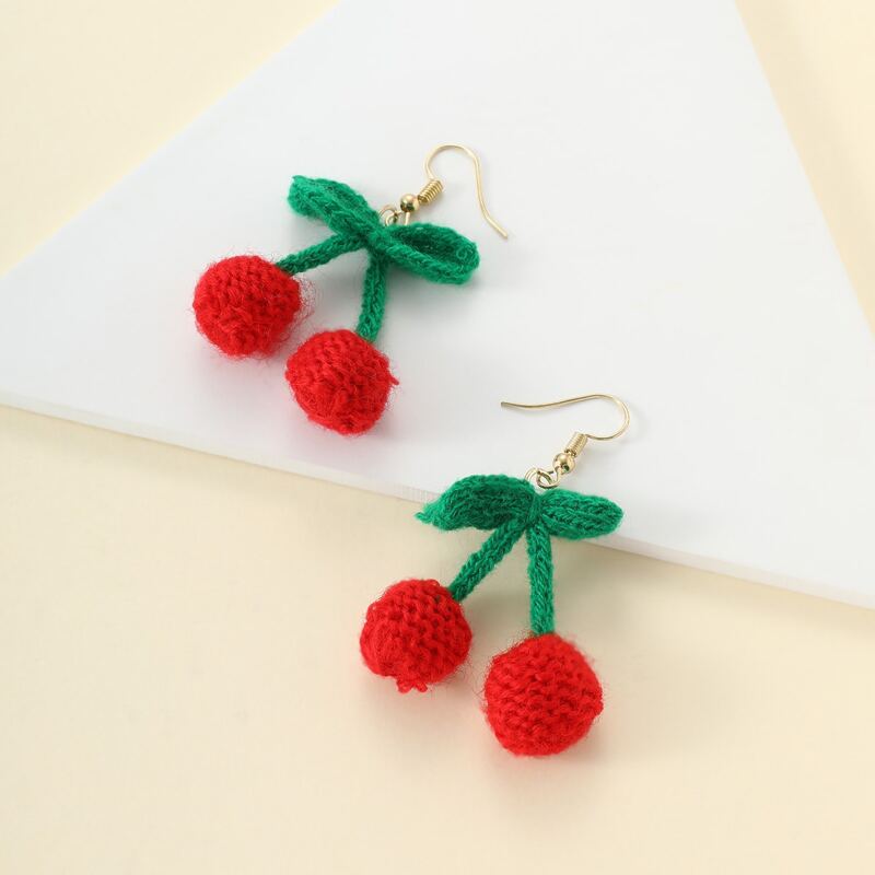 

Knit Cherry Drop Earrings, Multicolor