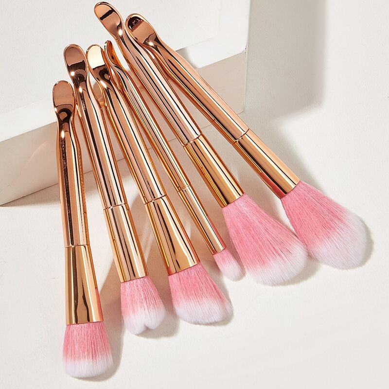 

6pcs Makeup Brush Set, Rusty rose