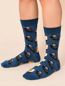 جوارب نمط صدف للرجال - أزرق بحري - مشاهدة 1