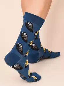 جوارب نمط صدف للرجال - أزرق بحري - مشاهدة 2