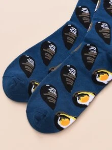 جوارب نمط صدف للرجال - أزرق بحري - مشاهدة 5