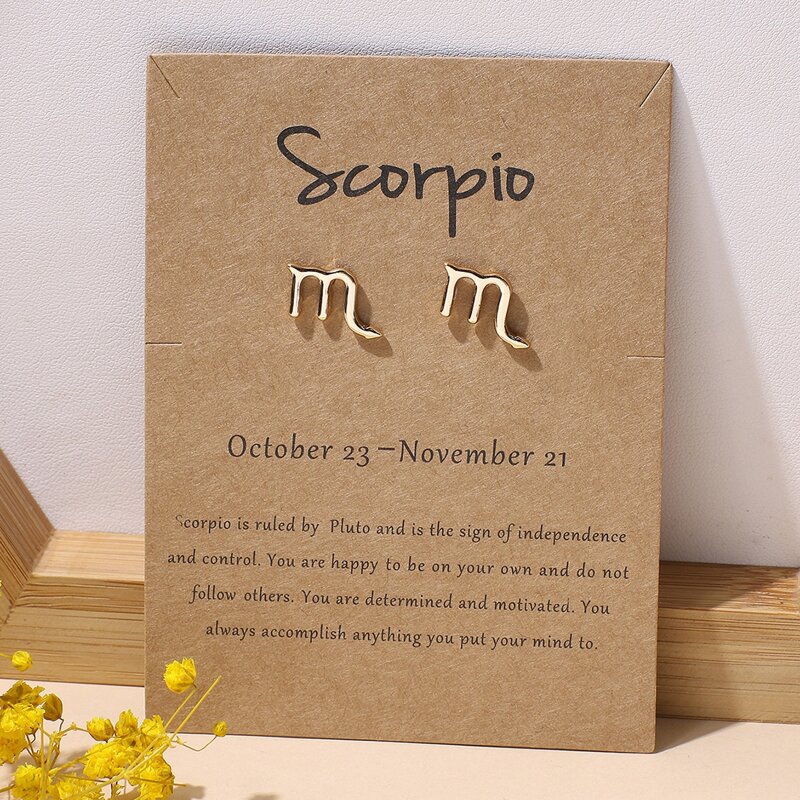 

Scorpio Stud Earrings, Gold