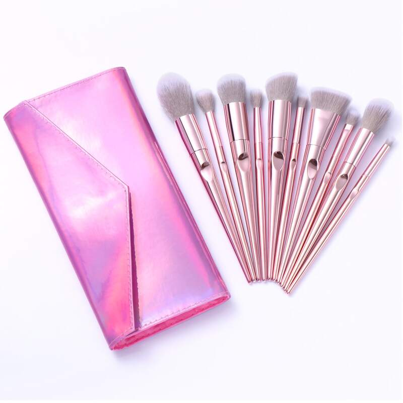 

10pcs Multifunction Makeup Brush Set With Case, Bronze