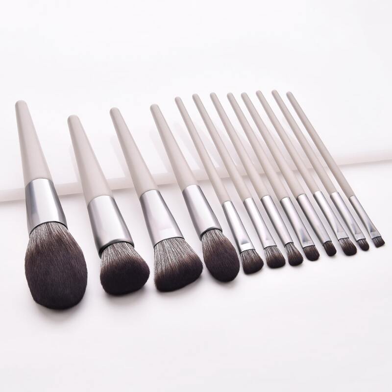 

12pcs Makeup Brush Set, Grey