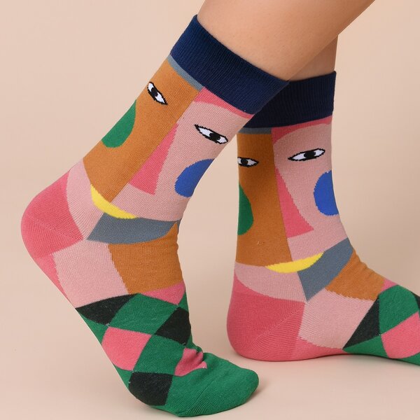 

Color Block Socks, Multicolor