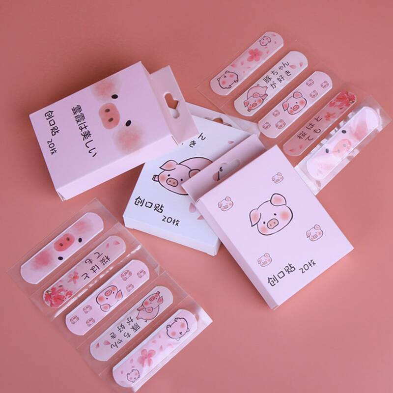 

20pcs Random Cartoon Pig Bandage, Pink