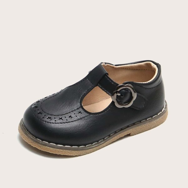 

Toddler Girls Laser Cut-out Flats, Black