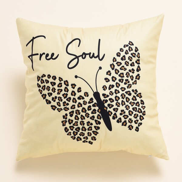 

Чехол для подушки с принтом бабочки без наполнителя, Жёлтые