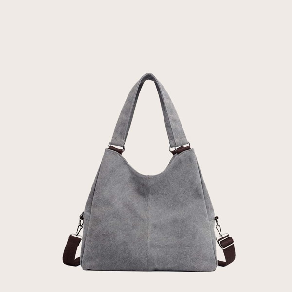 

Large Capacity Canvas Tote Bag, Grey