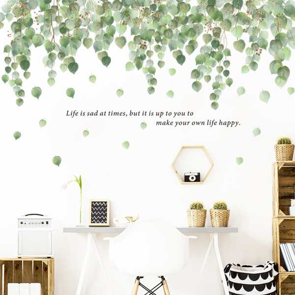 

2sheets Leaf Print Wall Sticker, Multicolor