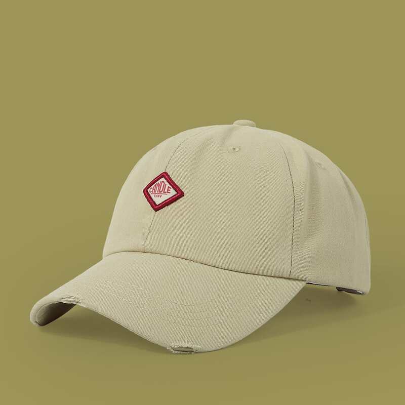 

Guys Embroidery Decor Baseball Cap, Beige