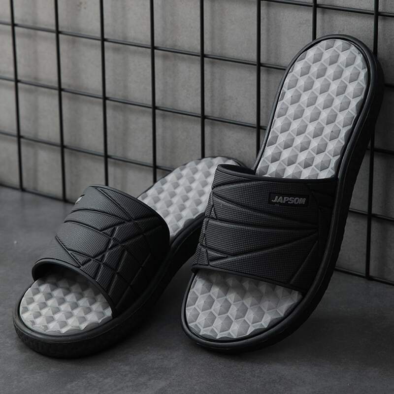

Guys Letter Graphic Textured Slides, Black