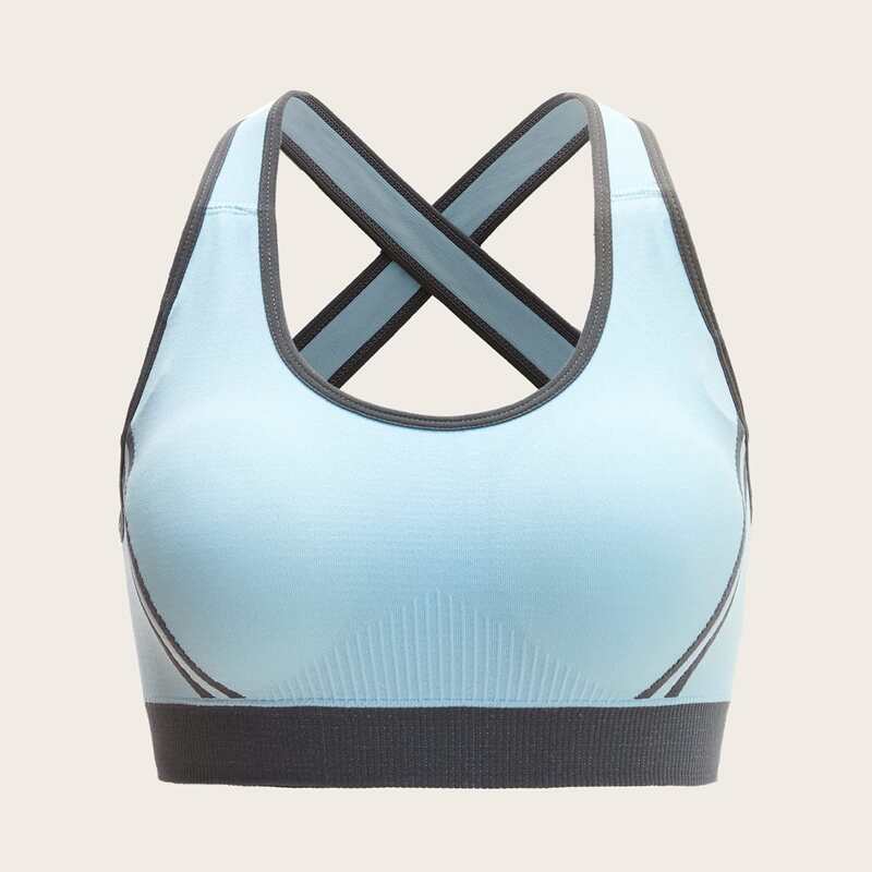 

High Support Binding Sports Bra, Baby blue
