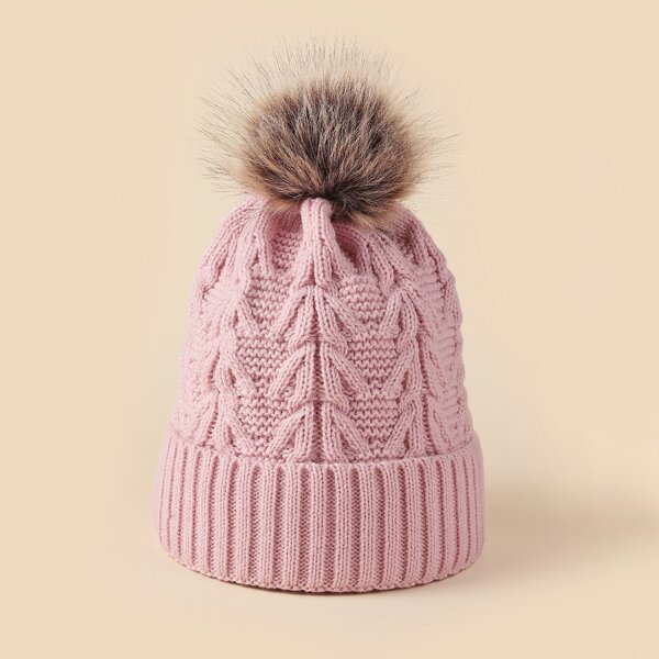 

Pom-pom Decor Beanie, Pink