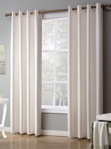 素色單面遮光窗簾 - 白色 - 查看 1