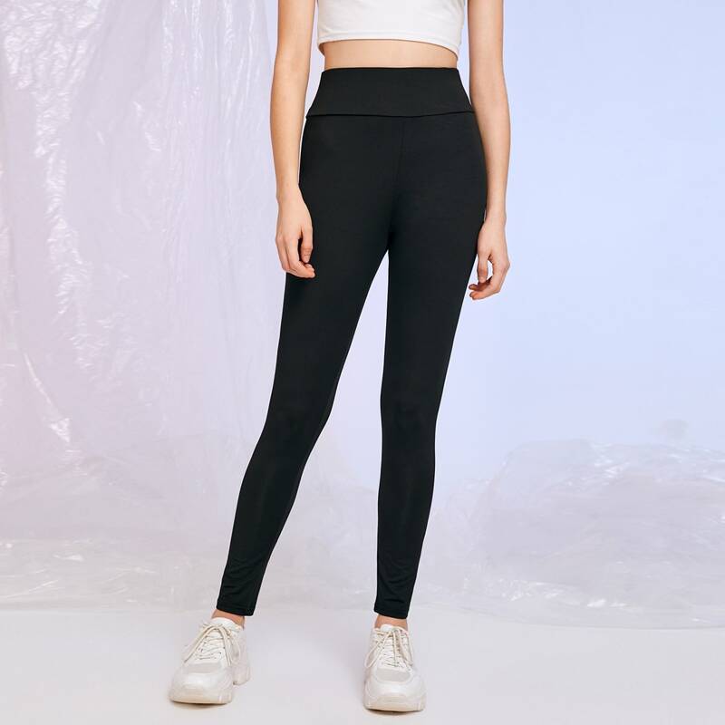 

Lace-up Back Leggings, Black
