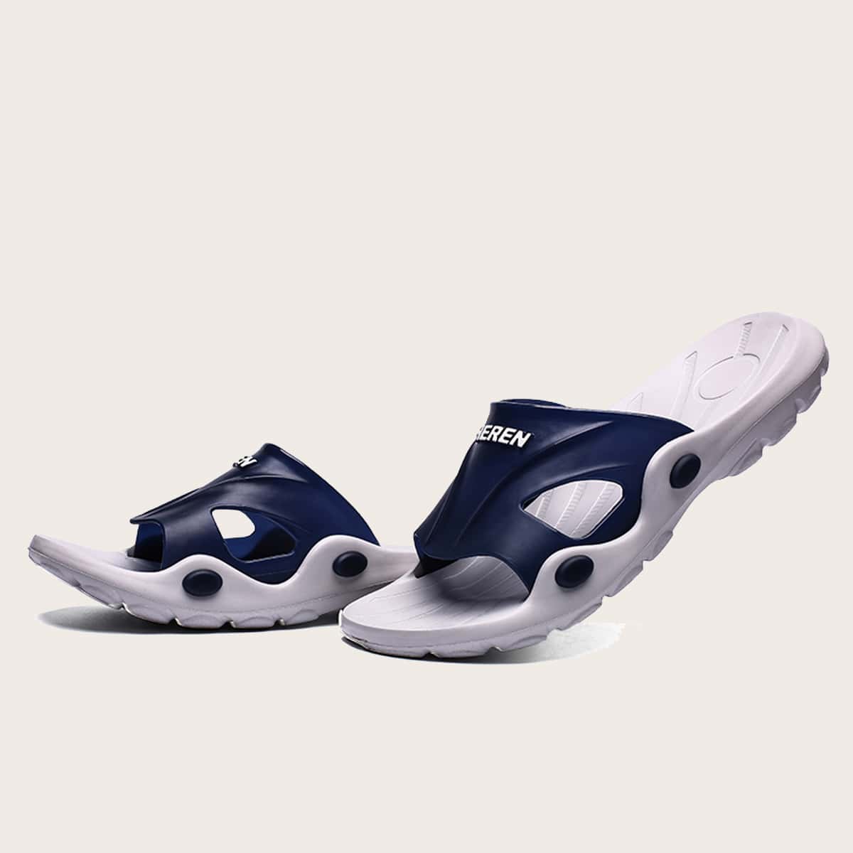 

Guys Letter Graphic Slides, Navy blue