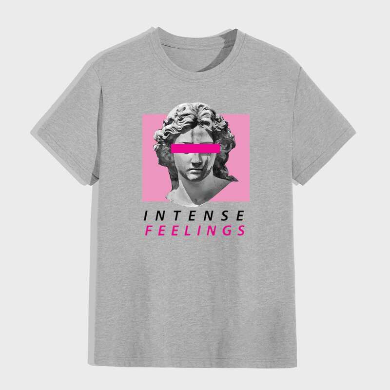 

Guys Letter Figure Graphic Tee, Grey