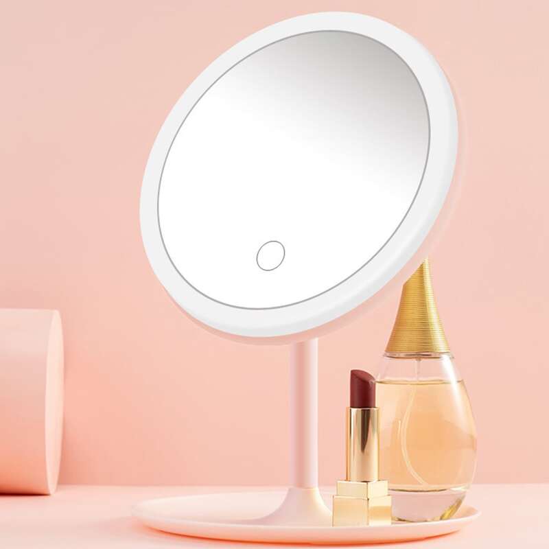 

Makeup Mirror With Lamp, Pink
