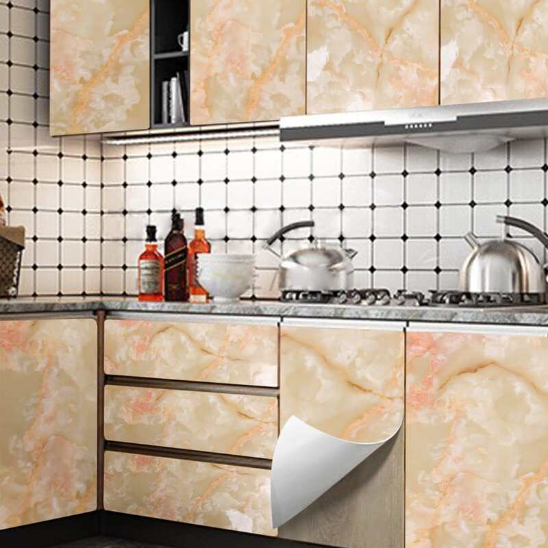 

1sheet Marble Pattern Wall Sticker, Multicolor