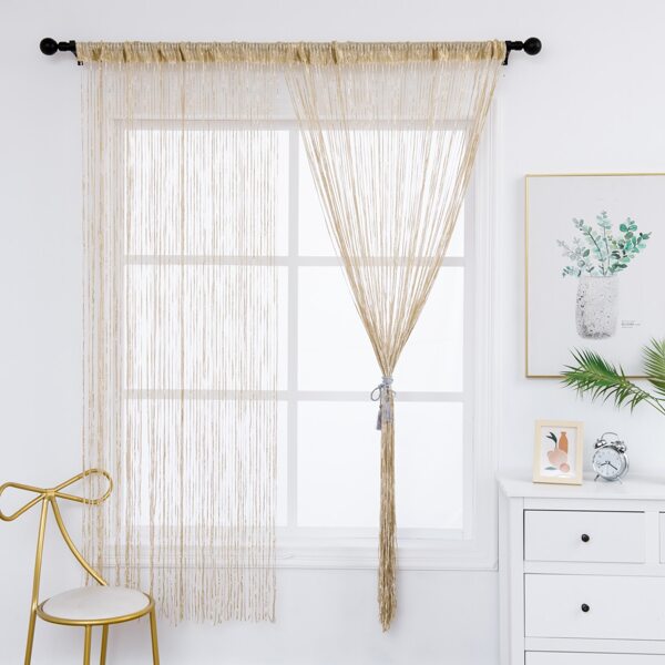 

Plain Single Panel Linear Curtain, Gold