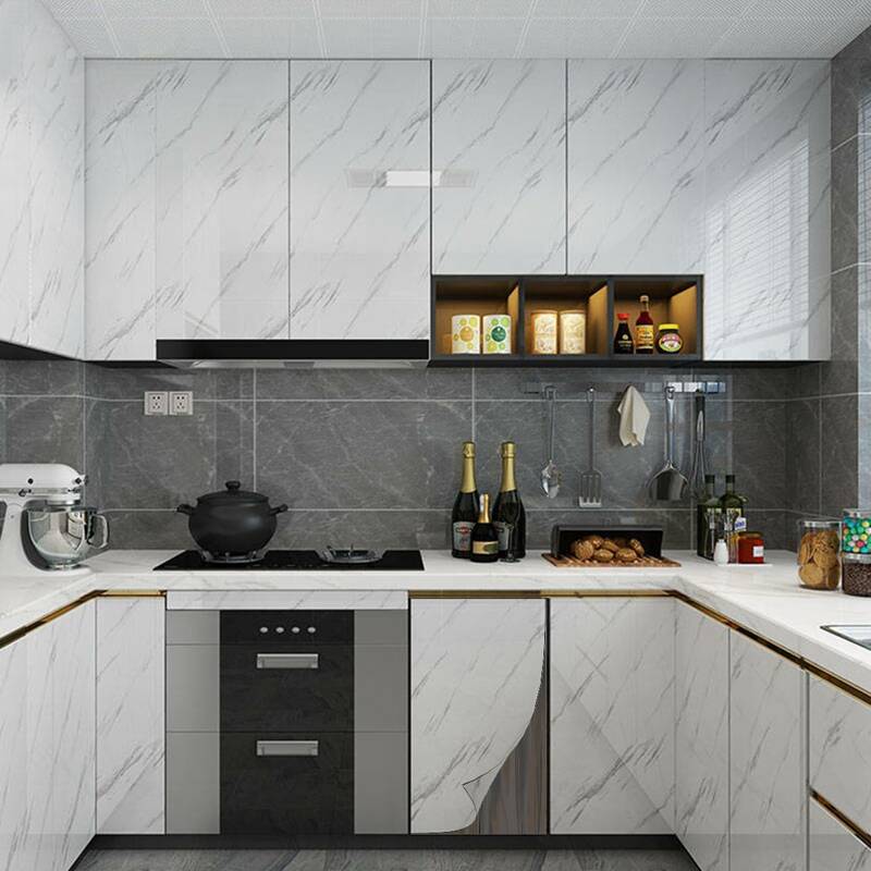 

1sheet Marble Pattern Wall Sticker, White